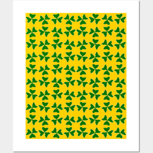 Pattern of Shamrocks Clover in Green Color Posters and Art